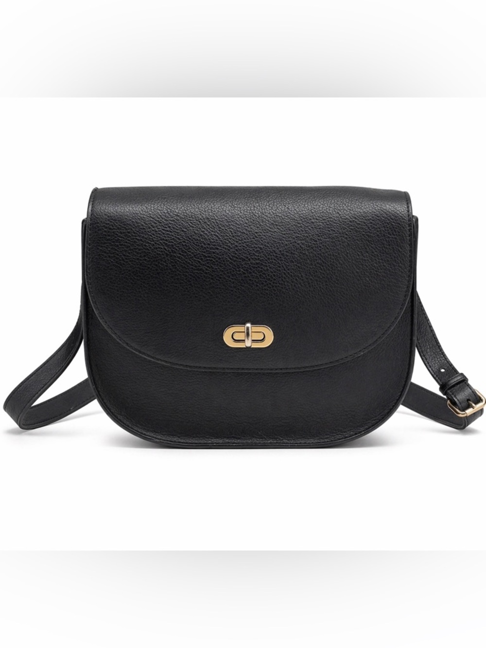 Lo & Sons The Claremont Black Leather Crossbody Camera Bag Gold Turn-Lock